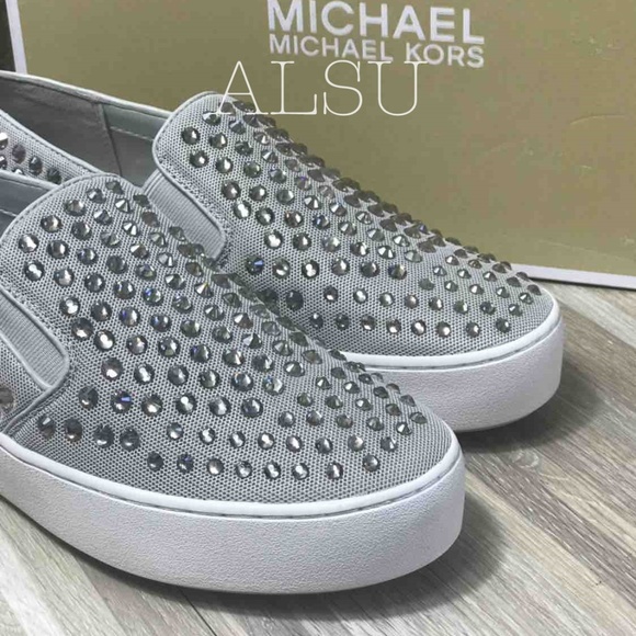 Michael Kors Trent Slip On Aluminum Grey W AUTHENT - Picture 2 of 8